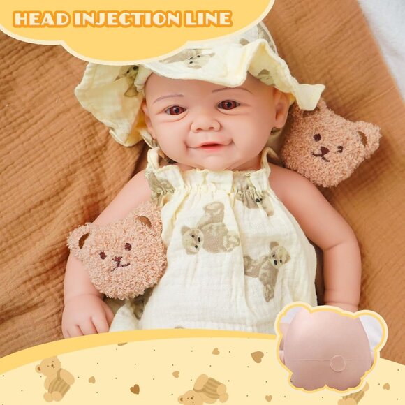 16.9in Full Silicone Reborn lvory White Baby Girl Dolls Lifelike 8.61LB Weight - Picture 5 of 6